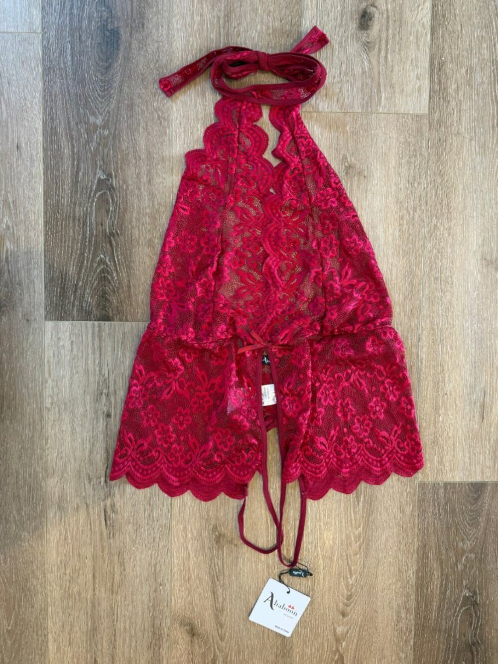 NWT Women's Red Lingerie Lace Teddy Size XXL